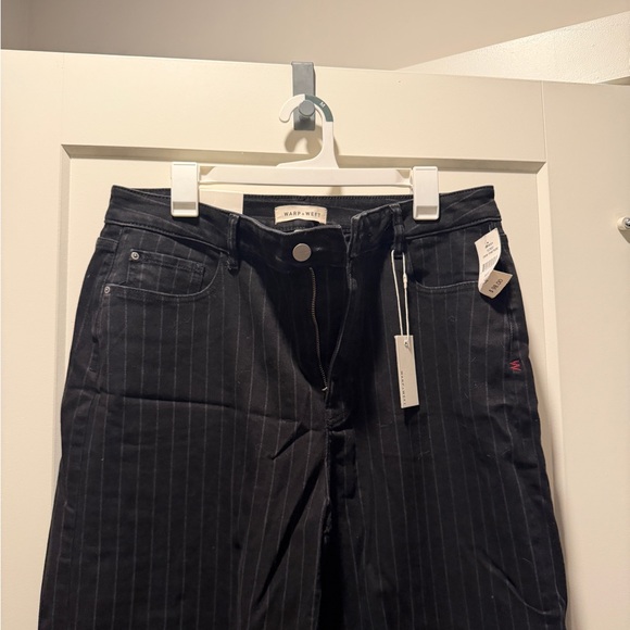 Warp + Weft NCE Wide leg jeans in Black pinstripe - Picture 4 of 6